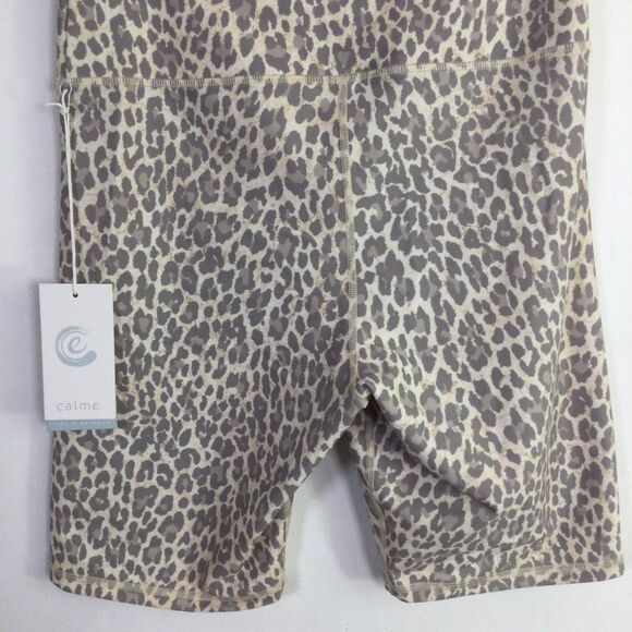 Calme Johnny Was Womens Endurance Biker Shorts Pull-On Leopard Print Size L NWT - Picture 16 of 16